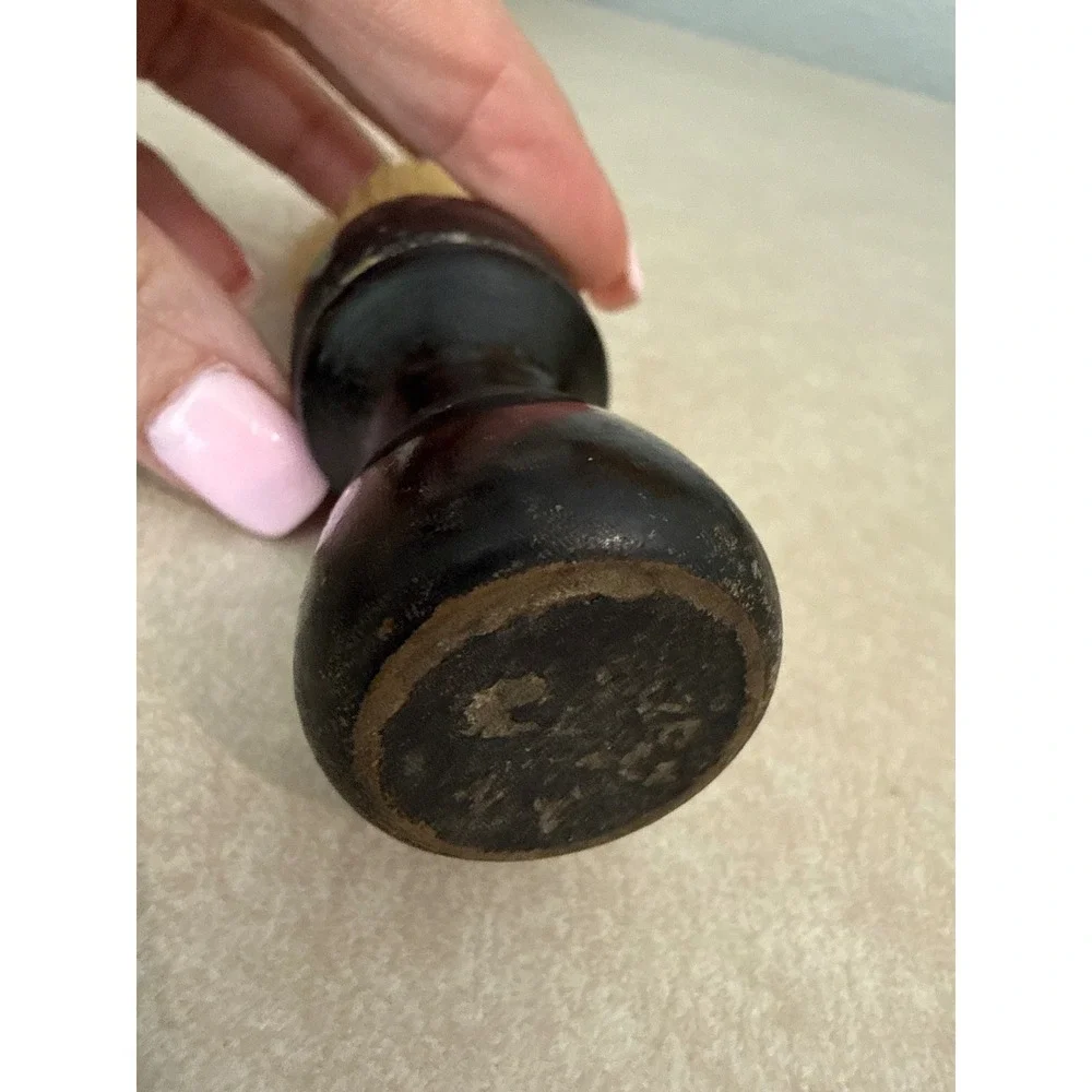 Shaving Brush Black Handle Natural Bristle Barber‎ Grooming Tool Vintage